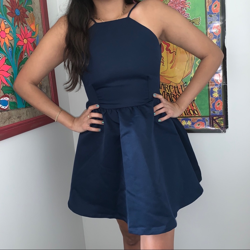 NAVY TOBI COCKTAIL DRESS